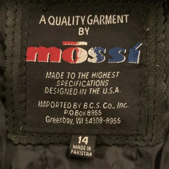 Mossi black leather jacket. Size 14. Armpit to armpit is approx 21 inches - Picture 3 of 13
